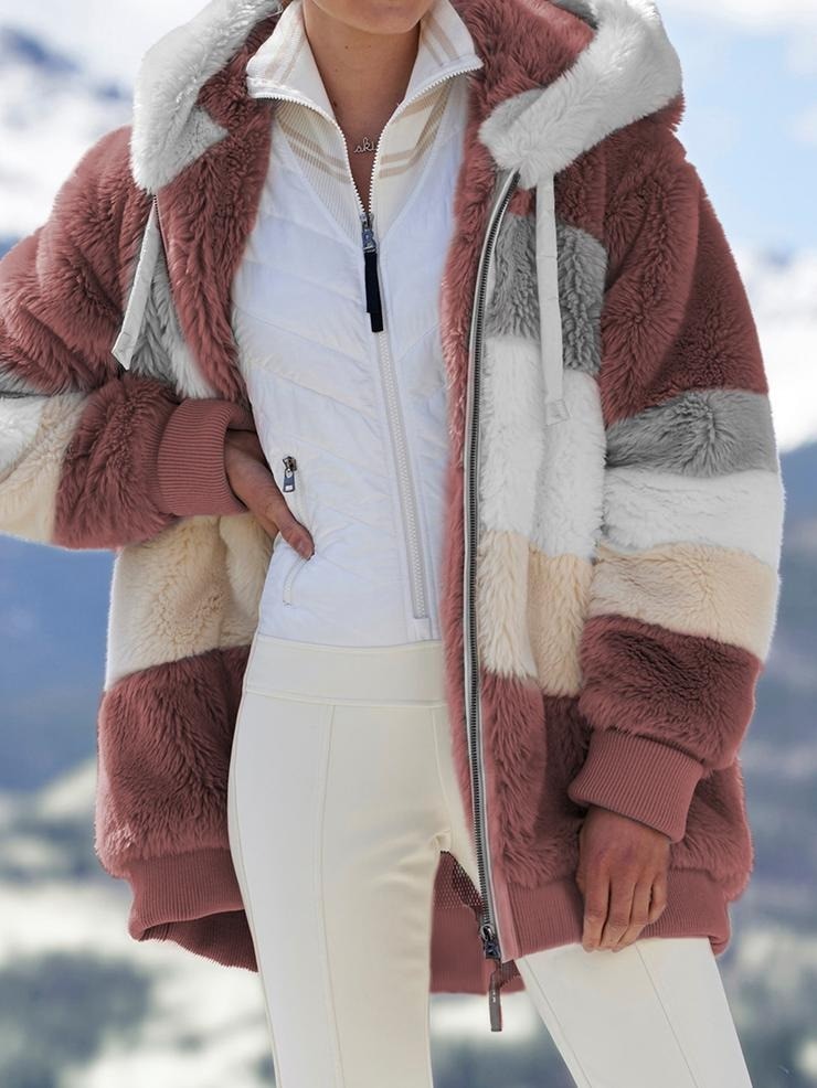 Winter Fashion Women's Coat New Casual Hooded Zipper Ladies Clothes Cashmere Women Jacket Plaid Ladies Coats