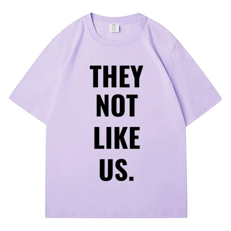 New Song They Not Like Us Print T Shirt Men Women Hip Hop Fashion Oversized Short Sleeve Streetwear