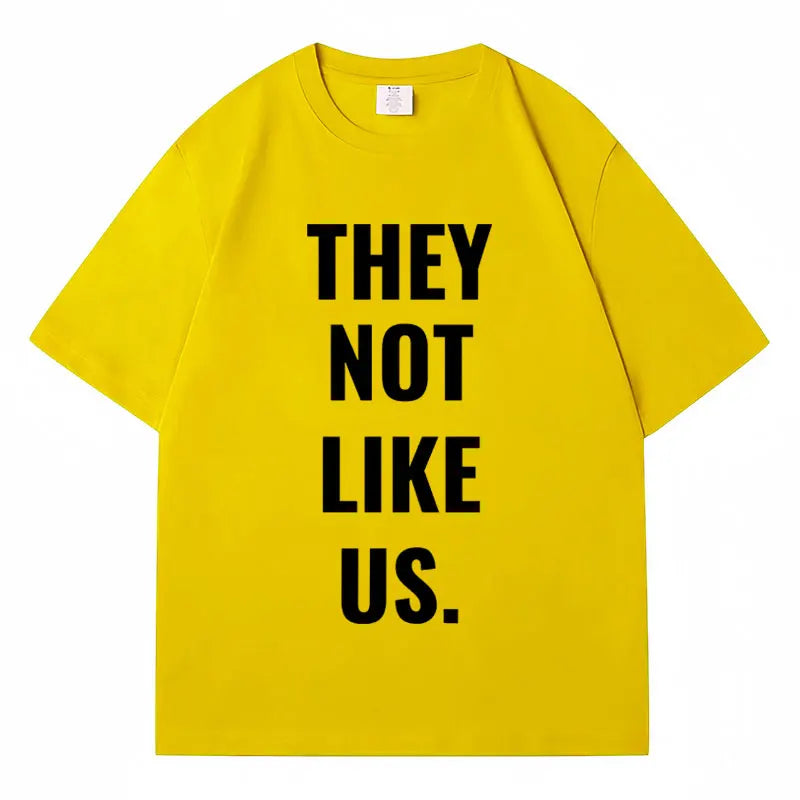 New Song They Not Like Us Print T Shirt Men Women Hip Hop Fashion Oversized Short Sleeve Streetwear