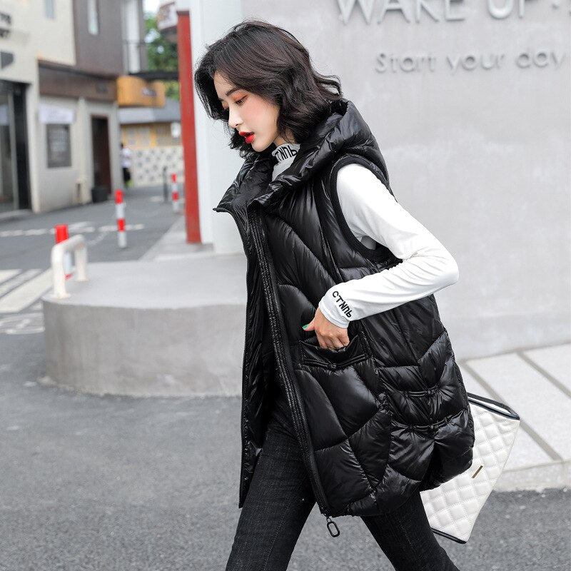 Autumn And Winter Vest Women Coat Mid-Length Outer Wear Loose Jacket