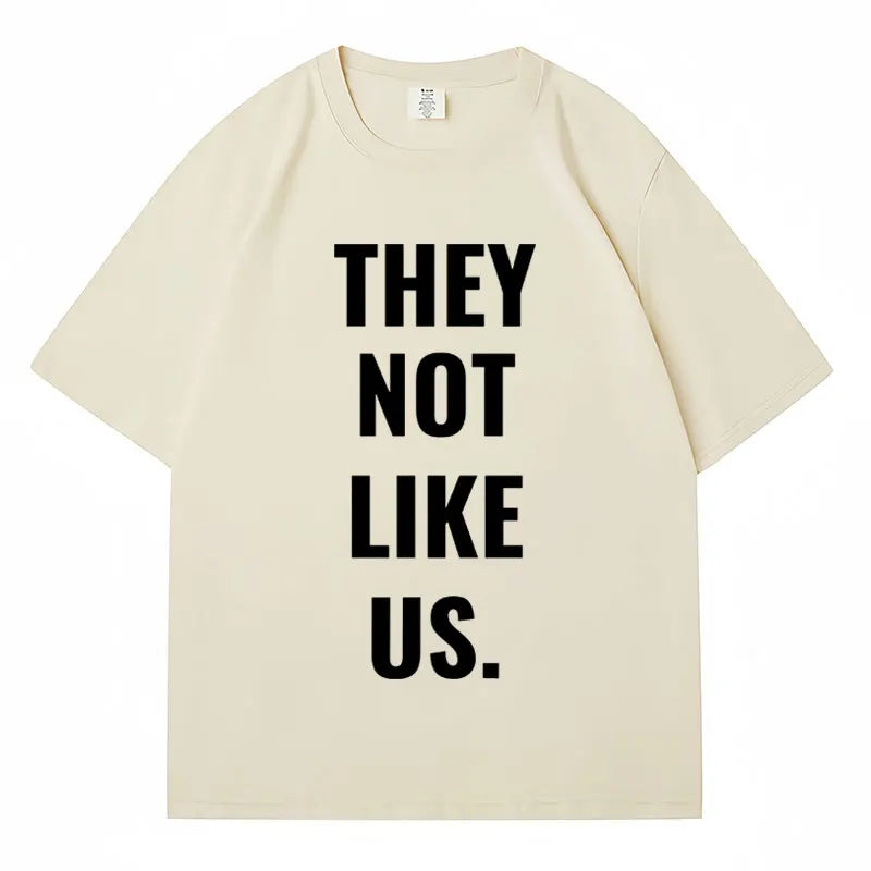 New Song They Not Like Us Print T Shirt Men Women Hip Hop Fashion Oversized Short Sleeve Streetwear