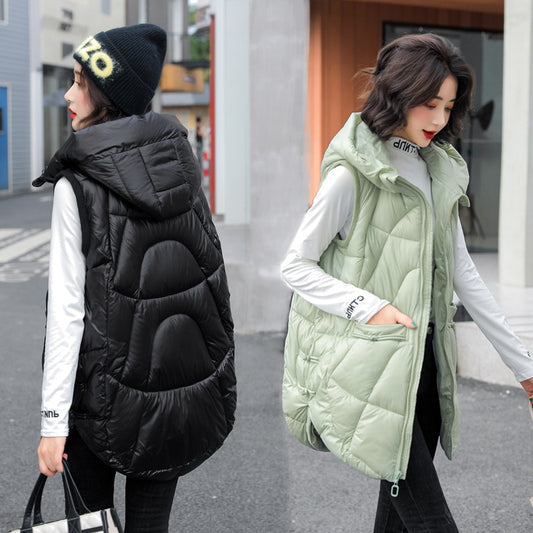 Autumn And Winter Vest Women Coat Mid-Length Outer Wear Loose Jacket