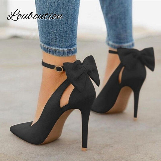 Women Pumps High Heel Bowknot Fashion Elegant Ladies Shoes