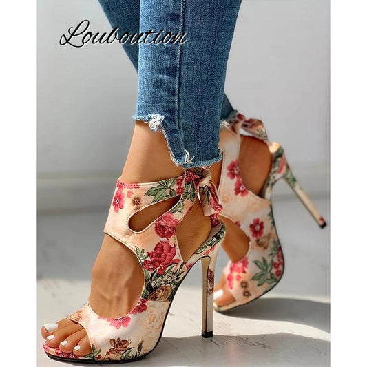 Fashion Women Pumps Sexy Peep Toe Colorful Bowknot Female Shoes Leisure Thin High Heel